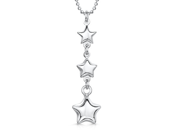 Sterling Silver Pendant With 3 Bubbly Stars